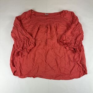 Avenue Blouse Womens Sz‎ 18/20 Salmon Pink Shirt Boho Flutter Sleeve Stretch NEW